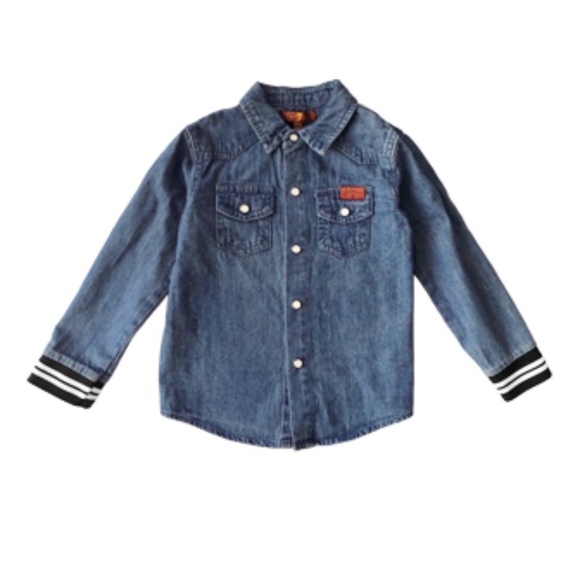 7 For All Mankind Boys' Denim Button-Down & Twill Pants Set - Picture 2 of 8